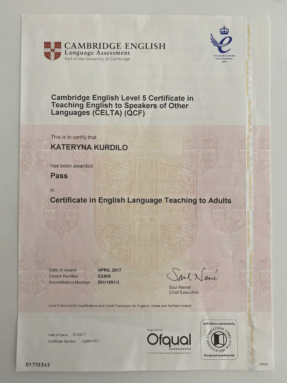 celta certificate